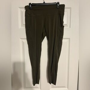 Lululemon Fast and Free Olive Green Leggings with pockets size 12